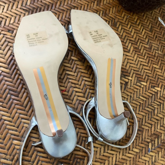 Sam Edelman Silver Rayelle Goatskin Leather Heels - Picture 11 of 16